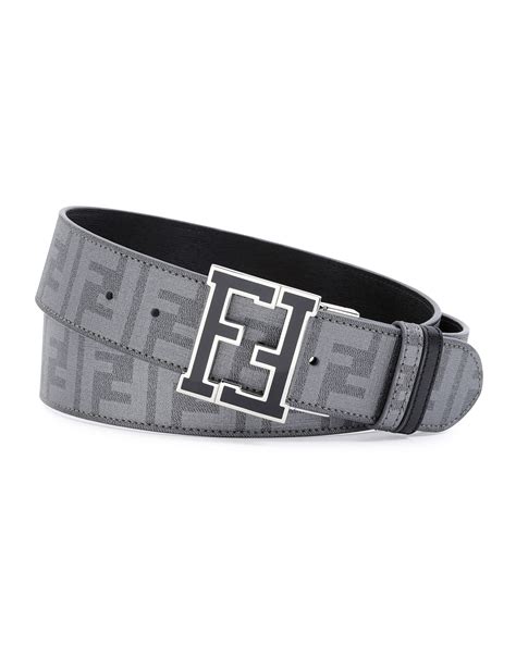 fendi college belt grey|Fendi FF College Belt Grey (Canvas/Leather) Authentic.